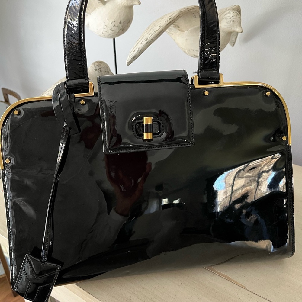 Yves Saint Laurent patent leather Uptown handbag